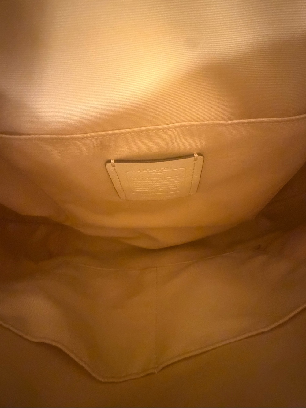 Coach Beige Signature Tote with Yellow Trim “Authentic” - Picture 7 of 13